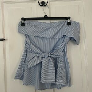 Nautical striped off the shoulder top